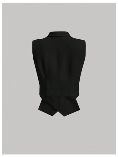 GORGLITTER Women's Button Front Sleeveless Blazer Jackets Trendy Casual Business Cardigan Vest Elegant Outwear2