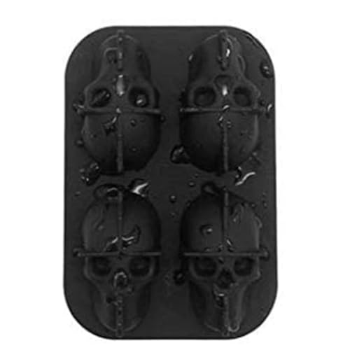 Molde de silicona para cubos de hielo 3D calavera miniatura 1