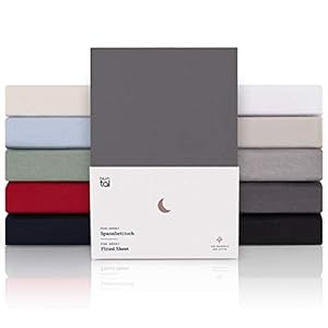 Blumtal Premium Topper Boxspringbett Spannbettlaken 180x200cm – Superweiches 100% Baumwolle Spannbetttuch, bis 15cm Topperhöhe, Anthrazit