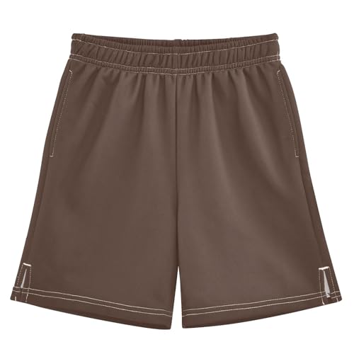 Solid Color Boys Athletic Shorts Quick Dry Active Youth Shorts with Pockets for Kids