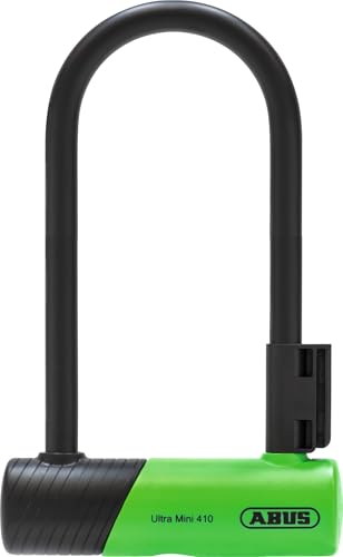 ABUS U-Lock 410K Ultra for Bicycle and e-Scooter - Handy and Robust Bicycle Lock with Practical Holder for Transport on The Bicycle - Bicycle Accessories - Variant 150HB180, Green