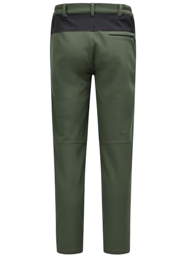 donhobo Damen Gefüttert Winterhose Wasserdicht Winddicht Atmungsaktiv Warm Verdickte Softshellhose Frühling Herbst Wanderhose Outdoorhose (Grün, XL)