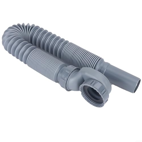 Sileduove Flexible Siphon, Grey PP Bathtub Drain Pipe, 90 cm, 1 Pack