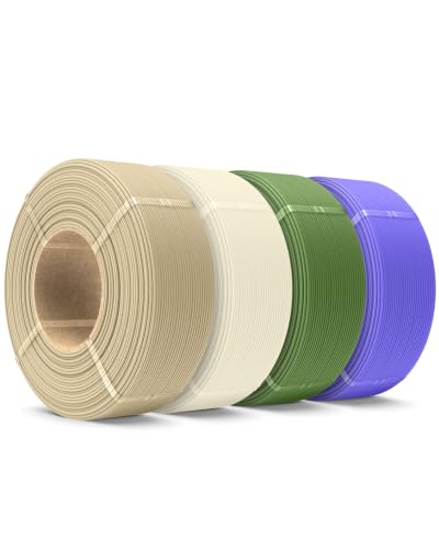 SUNLU Matte PLA Filament Refill 4KG, Bone White+Oak+Lavender Purple+Olive Green