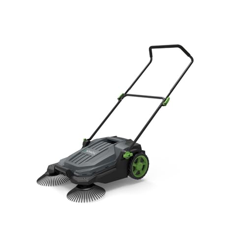 HEMMDAL Kehrmaschine HKM65 manuell | 65 cm Kehrbreite | 2.600 m²/h Kehrleistung | 20 l Behälter | Grau | für trockene Oberflächen im Außenbereich | höhenverstellbarer Soft-Griff | Handkehrmaschine