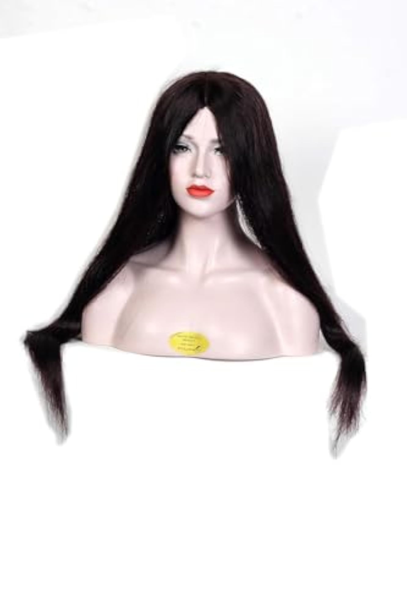 Long Natural Dark Brown Synthetic Full Head Wig