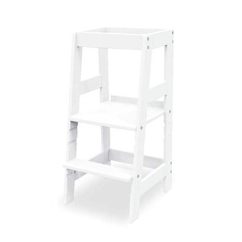 Tabouret à pédales pour enfants Pinolino blanc ajustable