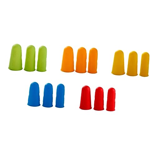 VILLFUL Heat Resistant Silicone Finger Covers 15 Pcs Set 3 Sizes Non-Slip Anti-Scratch for Cooking Sewing Nail Polish Hot Glue Protection