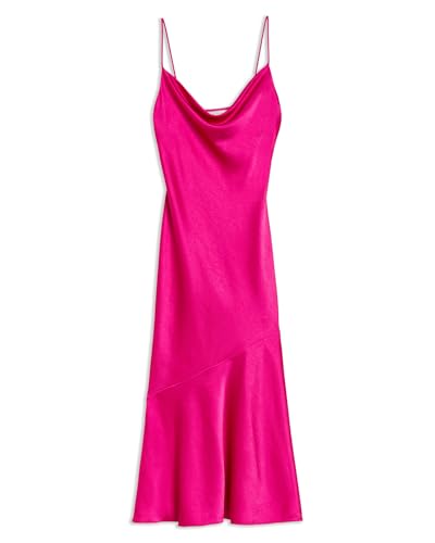 Robe de soirée midi satinée Tunca col bénitier fluide sublimatrice XXL