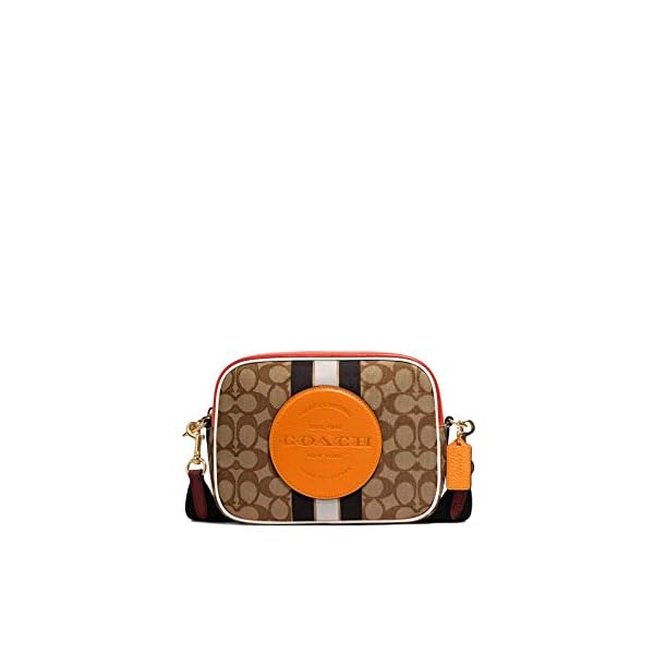 Coach Women's Dempsey Camera Bag In Signature Jacquard With Stripe And Coach Patch (Khaki - Sunbeam - Multi)