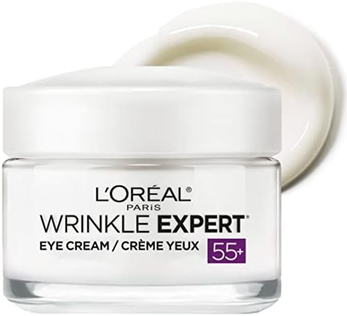 L'Oreal Paris Wrinkle Expert 55+ Anti-Wrinkle Eye Cream with Calcium, Moisturizing Treatment To Reduce Crow's Feat, 0.5 fl. Oz
