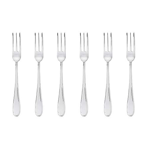 Sambonet 52559A55 Frame - Set di forchette da dessert monoblocco in acciaio inox 18/10, 6 pezzi