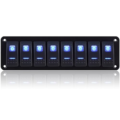 GGTA Painel De Interruptores Basculantes 8 Gang Alumínio À Prova D'Água 12V/24V Painel De Interrupt