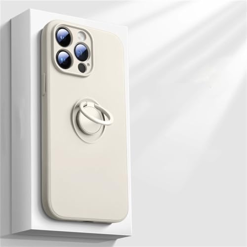 Coque silicone liquide iPhone 7 8 Plus étui support anneau magnétique avec cordon