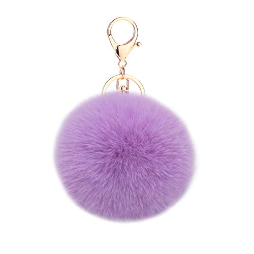 Pusheng - Llavero con bola de pelo, morado