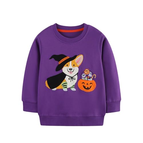 Boys Girls Sweatshirt Long Sleeve Halloween 𝗖artoon Graphic Print Shirts Tops Warm Crewneck Pullover