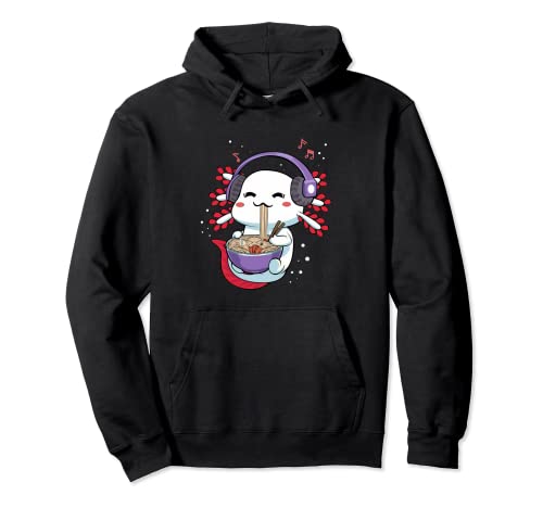 Kawaii Axolotl Eating Ramen Noodles Anime Japanese Japan Sudadera con Capucha