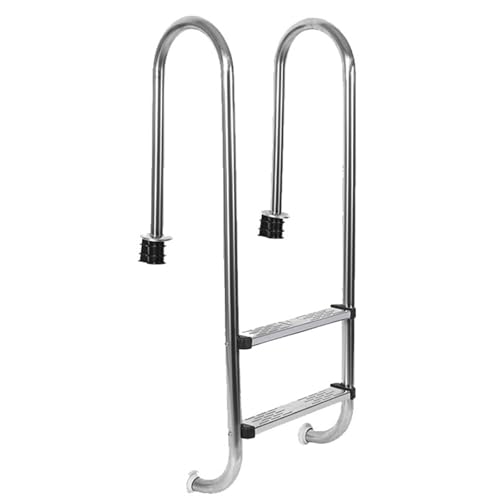 Escalera mecánica de piscina de acero inoxidable, escalera de seguridad de 5 escalones para piscinas subterráneas y parques acuáticos, mejora la seguridad y accesibilidad de la piscina