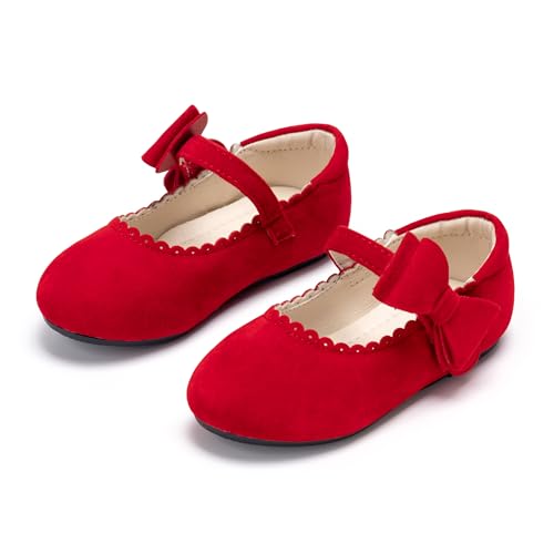 Image of PHIRAMIN Toddler Flower Girl Dress Shoes - Little Girl Mary Janes Flats Wedding