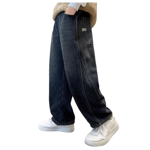 子供服 デニムパンツ キッズ 男の子 ジーンズ ゆったり カジュアル ワイドパンツ ボーイズ 韓国 おしゃれ 美脚 ロングパンツ ジュニア ゴムウエスト 長ズボン 男児 ストレート ファッション 春 秋冬 小学生 通学 通園 普段着 120-170cm