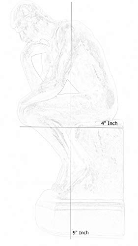 Bellaa 25587 The Thinker Statue Auguste Rodin Paris Thinking Man Fine Art Vintage Replica Museum Sculpture Figurine Farmhouse Boho Home Decor Bronze Golden 9 Inch #TOP4