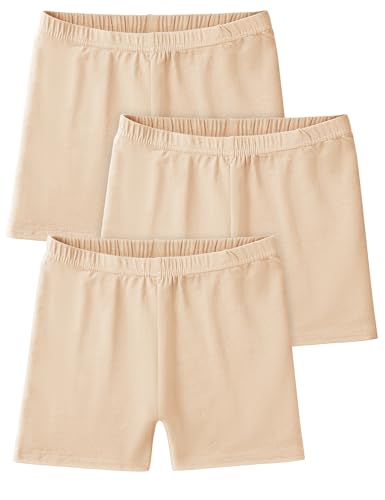 Image of Somaibo 3 Pack Girls Bike Shorts Kids Cartwheel Under Dress Cotton Short | Girl Biker Shorts Dance Tumble Gymnastic Short