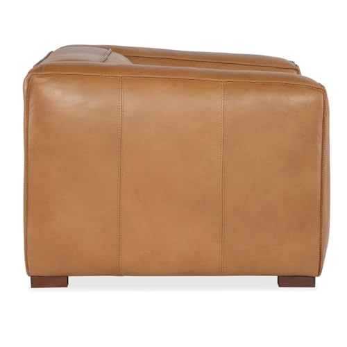 Sillón con brazos anchos cuero marrón Caramelo miniatura 3