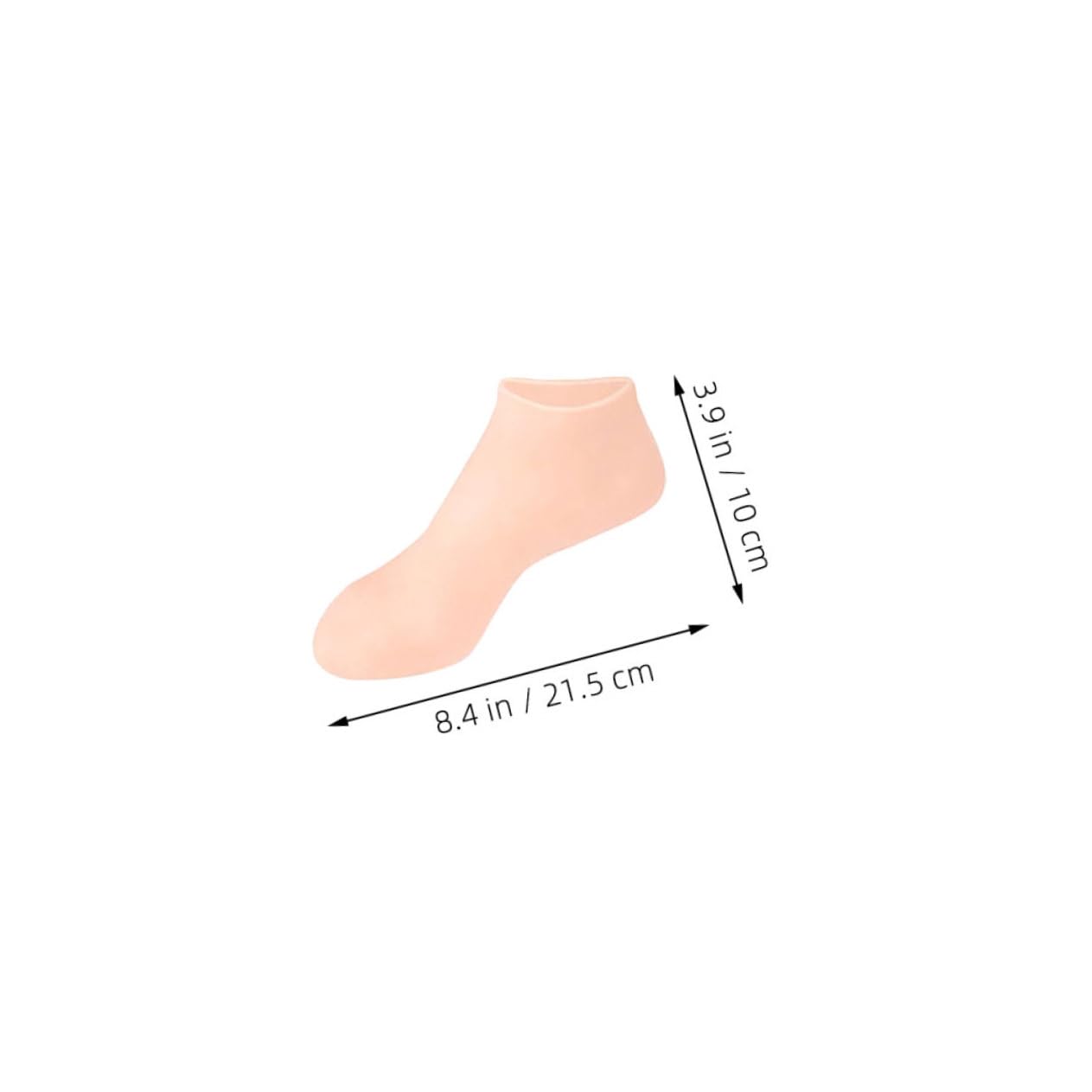 VALICLUD 1 Pair Silicone Foot Socks for Moisturizing Dry Cracked Feet Stretchable Comfortable Fit Heel Crack Prevention Skin Tone