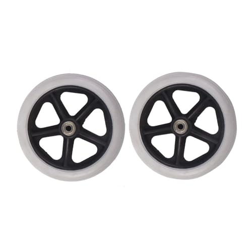 LHX Wheelchair Front Wheel Accessories Replacement Wheelchair Accessories Durable ABS Wheels Solid Wheels with Bearings Wheelchair Front Wheel 6 Inches/7 Inches/8 Inches(Gris,7 inch)