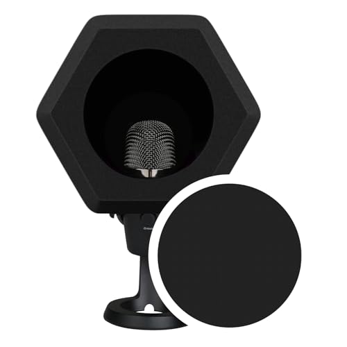 Professional Microphone Isolation Ball with 2-Layered Pop Filter, High Density Foam Great Noise...