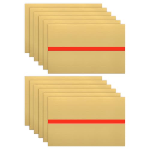 Image of M METERXITY 12-Pack Double Color Laser Engraving Blanks 7x11 Inch,1.3mm Thick ABS Plastic Sheet Engraved Material for Name Plate /Yard Signs /Laser Cutting /DIY Carving /Craft[Gold /Red]
