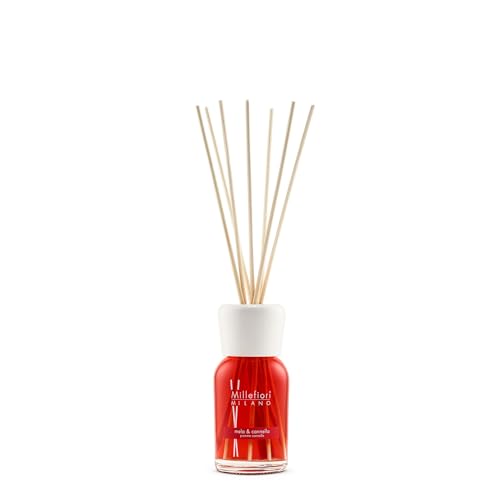 Millefiori Milano – Diffusore a Bastoncini 100 ml, Mela & Cannella – Profumatore Ambiente Raffinato con Note Fruttate e Speziate