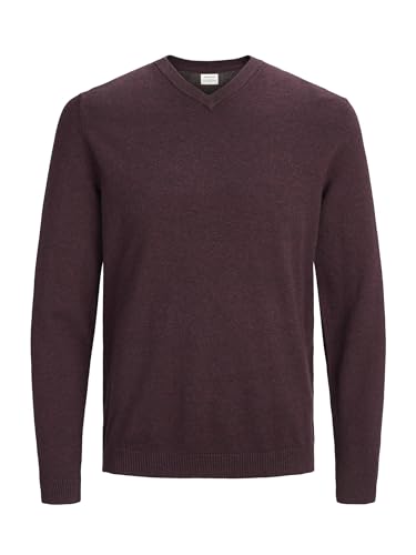 JACK & JONES Herren JJEBASIC Knit V-Neck, Port Royale/Twisted with Black, XXXL – Ansicht 1