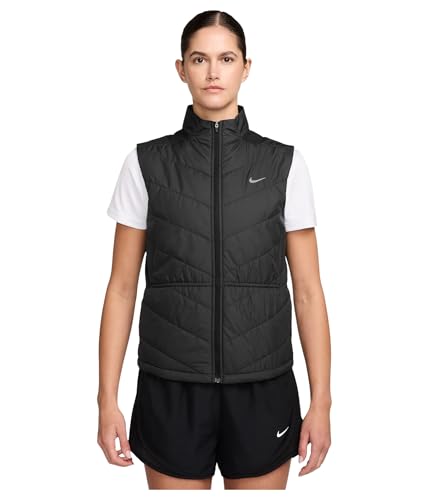 Nike Women's Standard Swift Therma-FIT Synthetic Fill Vest, Black/Reflective Silver