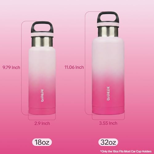 Image of BJPKPK Insulated Water Bottle 18OZ Stainless Steel Water Bottle with Handle Double Walls Vacuum Insulated BPA Free Flask, Cherry