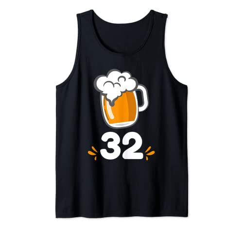 Cumpleaños 32 años cerveza taza celebración Tank Top Camiseta sin Mangas
