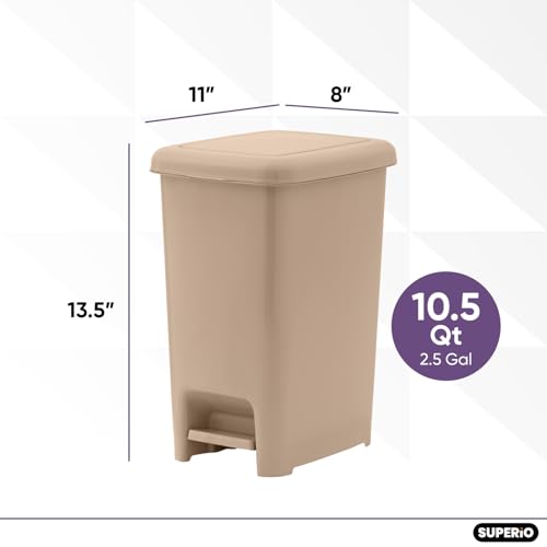Bote de basura con pedal Superio beige 26 litros miniatura 2