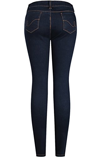 2LUV Women's Stretchy 5 Pocket Dark Denim Skinny JeansÂ2