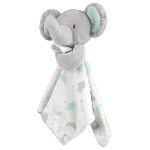 Image of Baby Essentials Minky Animal Snuggler Lovey Blanket for Kids, Babies, Boys, Girls, Gender Neutral Security Blanket with Stuffed Animal (Moonlight Elephant)