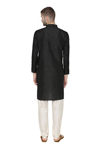 WINTAGE Men's Matka Silk Linen Festive and Casual Kurta Pyjama -2 Colors3