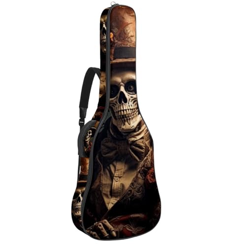 Sac de transport pour guitare acoustique étanche 42.9" motif crâne