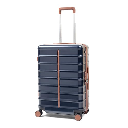 Image of Assembly Medium Check-in Luggage with Anti-Theft Features & TSA Lock, Durable Polycarbonate Hard Shell Suitcase for Travel, Blue, 24-Inch