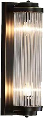 TCHAUSGZOZ Lampada da parete creativa con deformazione girevole Lampada da parete in tubo di vetro trasparente a coste Lampada da parete vintage for bagno Vanità Soggiorno Camera da letto Scala Corrid