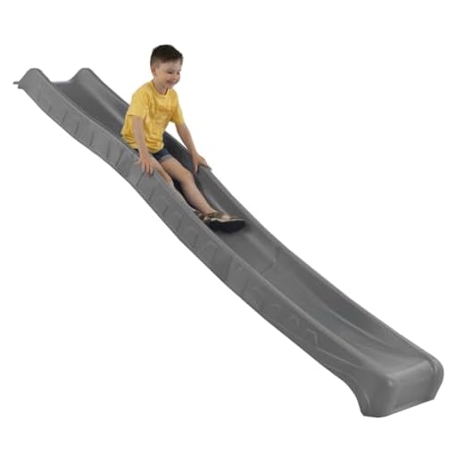 Kinderrutsche Outdoor, 3 m lang für Kinder ab 3 Jahren Podesthöhe 150 cm (+/- 5 cm) Gartenrutsche für Spielhaus & Spielturm als Wasserrutsche für den Garten geeignet (Anthrazit)