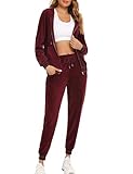 【Kuscheliger Anzug für Sport und Freizeit】dieser Velours Trainingsanzug bestehend aus langarm Jacke und gummibund Hose, die Bomberjacke mit sichtbarer Metallzipper und gestreiftem Bündchen. Die Hose mit Kordelzug, damit Umfang zu regeln. Sowohl die Zipjacke als auch die Hose haben 2 praktische Taschen. Er hält schön warm und sieht auch noch gut aus. Gut Geschenkwahl für Mutter, Frauen, Freundinen usw.