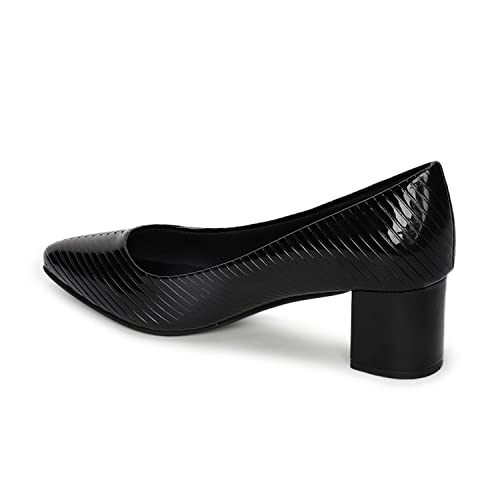 Image of Marc Loire Women's Self Design Comfortable Slip-on Casual Pointed Toe Block Pumps Heels