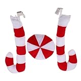 BRIGHTFUFU クリスマス装飾カー用手杖型鹿角キット 耐久ファブリック素材 簡