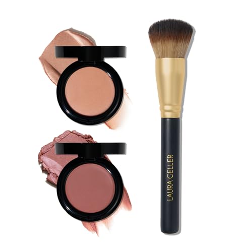 LAURA GELLER NEW YORK The Wonder Balm Every Day Kit - The Wonder Balm & Brush - Nice-n-Natural & Rosy Refresh - Hydrating Weightless Beauty Balm for Face & Lips
