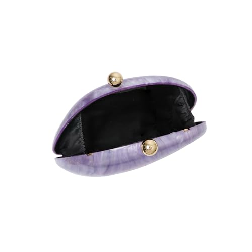 Image of Acrylic Shell Shaped Bag Luxury Marble Clutch Evening Purses for Women Glitter Handbag for Wedding Cocktail Party Prom