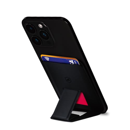 Gshield Porta Cartão compatível com MagSafe, Carteira Magnética Unissex para Celular com Suporte Traseiro Ajustável, Preto
